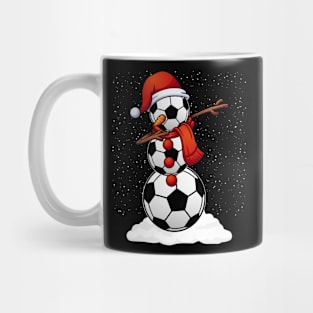 Christmas Soccer Snowman Dabbing Mug